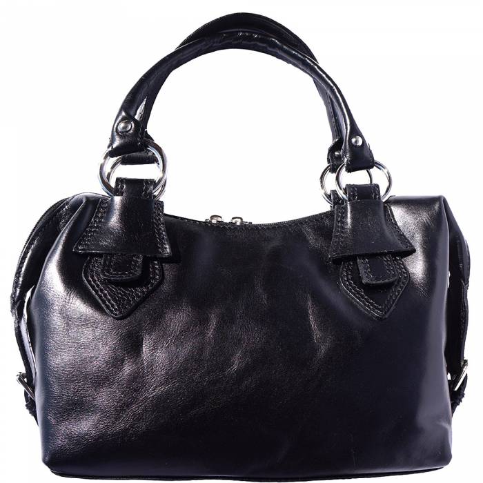 Designer-Handtasche schwarz aus echtem Leder