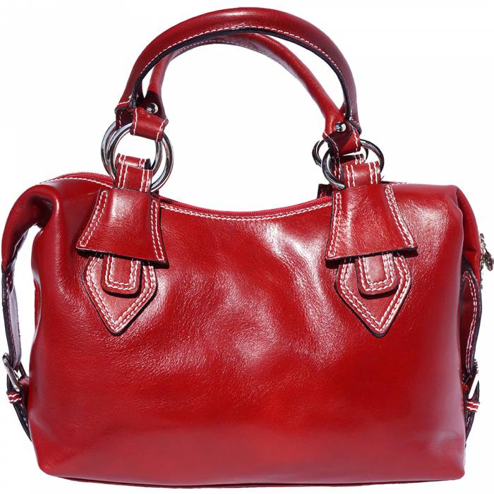 Designer-Handtasche rot aus echtem Leder